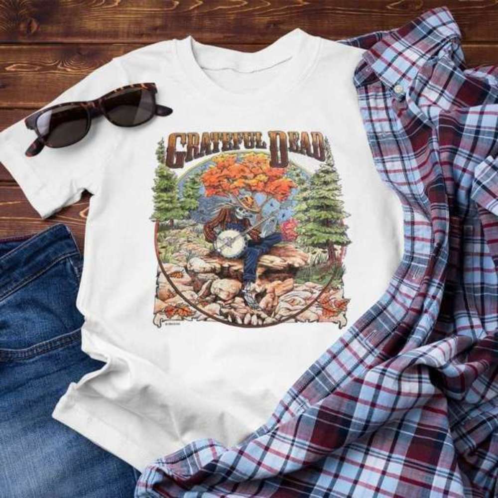 Grateful Dead Fall Tour 1994 Banjo Skeleton Mountain Unisex T Shirt
